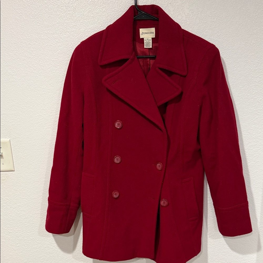 J. Crew Vibrant Red Double-Breasted Pea Coat